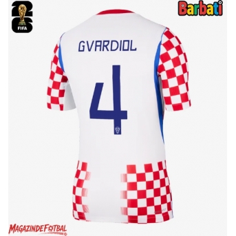 Croația Josko Gvardiol #4 Tricou Fotbal Replică Mondial 2026 Barbati Acasa